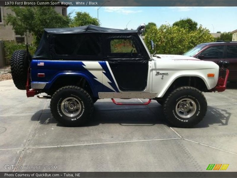 White / Black 1970 Ford Bronco Custom Sport Wagon