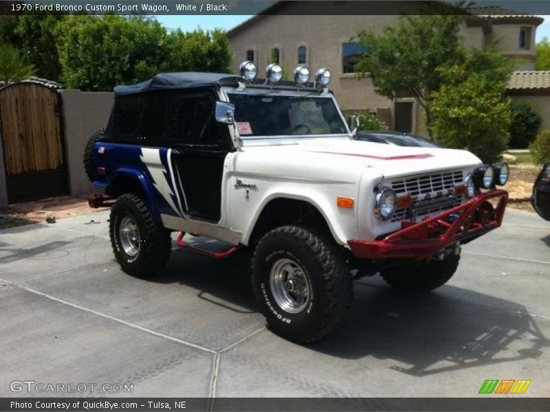 White / Black 1970 Ford Bronco Custom Sport Wagon
