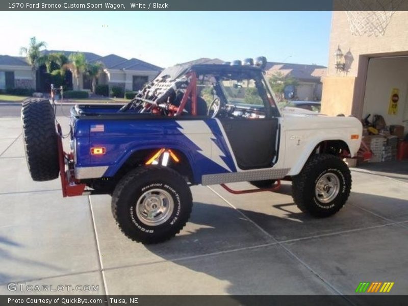 White / Black 1970 Ford Bronco Custom Sport Wagon