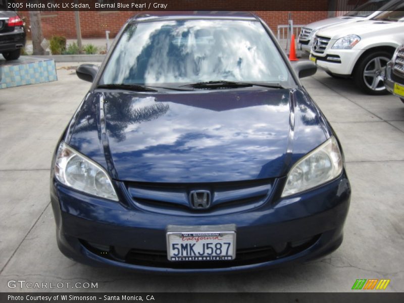 Eternal Blue Pearl / Gray 2005 Honda Civic LX Sedan