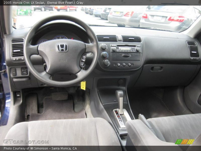 Eternal Blue Pearl / Gray 2005 Honda Civic LX Sedan