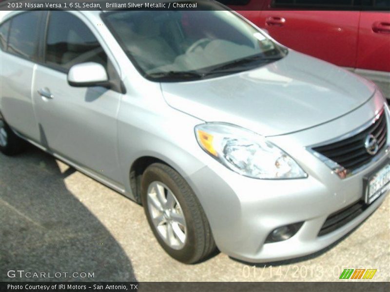 Brilliant Silver Metallic / Charcoal 2012 Nissan Versa 1.6 SL Sedan