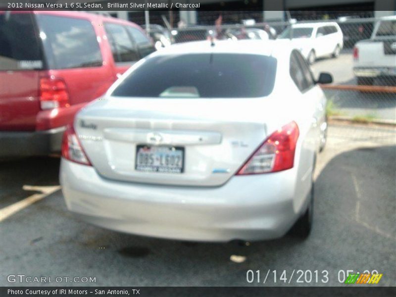 Brilliant Silver Metallic / Charcoal 2012 Nissan Versa 1.6 SL Sedan