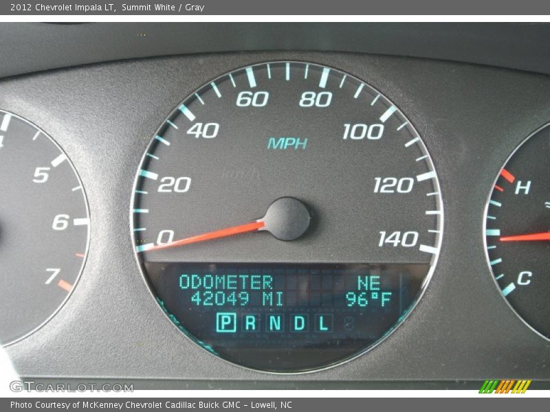 Summit White / Gray 2012 Chevrolet Impala LT