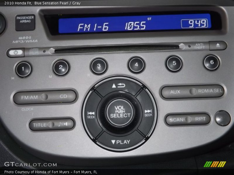 Blue Sensation Pearl / Gray 2010 Honda Fit