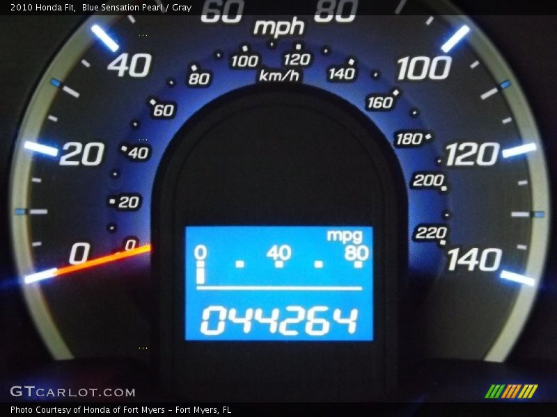 Blue Sensation Pearl / Gray 2010 Honda Fit