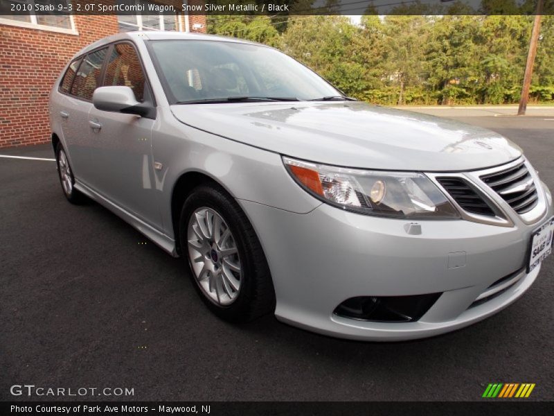 Snow Silver Metallic / Black 2010 Saab 9-3 2.0T SportCombi Wagon