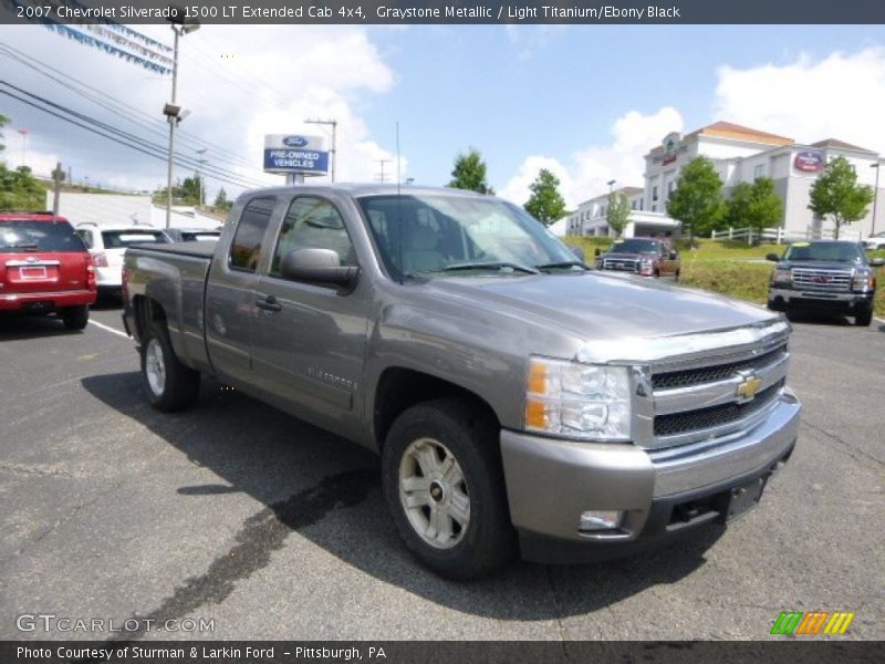 Graystone Metallic / Light Titanium/Ebony Black 2007 Chevrolet Silverado 1500 LT Extended Cab 4x4