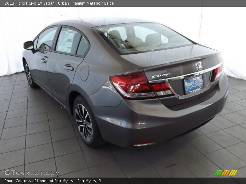Urban Titanium Metallic / Beige 2013 Honda Civic EX Sedan