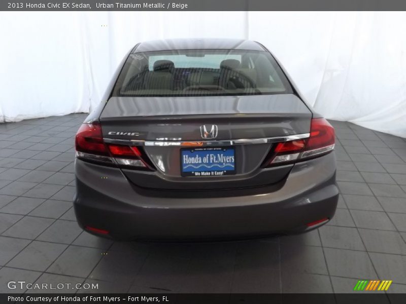 Urban Titanium Metallic / Beige 2013 Honda Civic EX Sedan