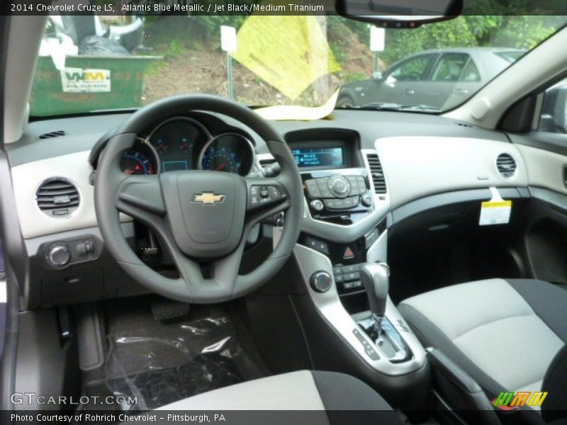 Atlantis Blue Metallic / Jet Black/Medium Titanium 2014 Chevrolet Cruze LS