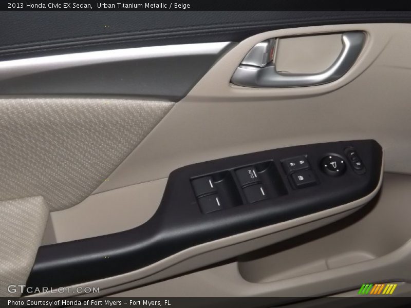 Urban Titanium Metallic / Beige 2013 Honda Civic EX Sedan