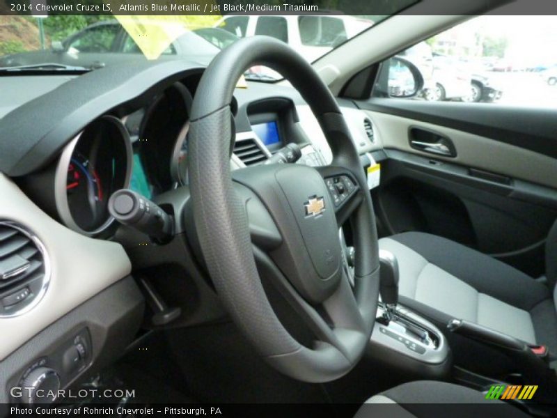 Atlantis Blue Metallic / Jet Black/Medium Titanium 2014 Chevrolet Cruze LS