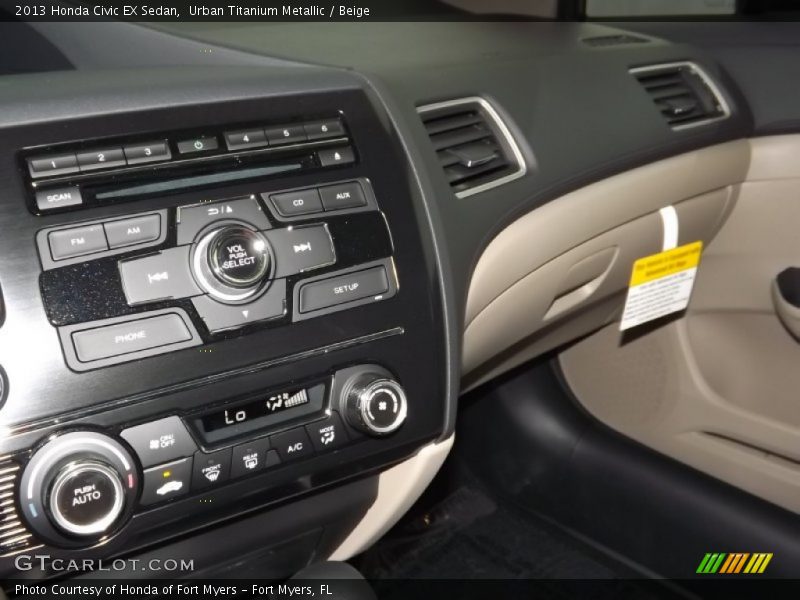 Urban Titanium Metallic / Beige 2013 Honda Civic EX Sedan