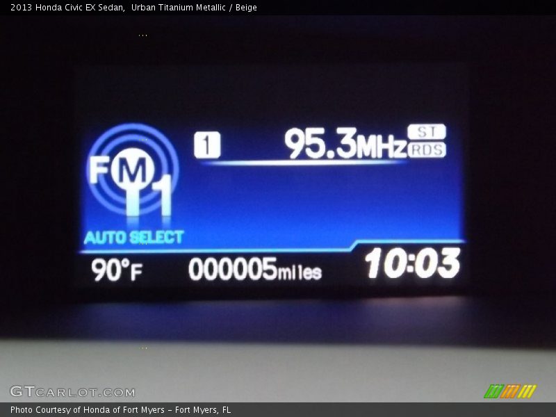 Urban Titanium Metallic / Beige 2013 Honda Civic EX Sedan