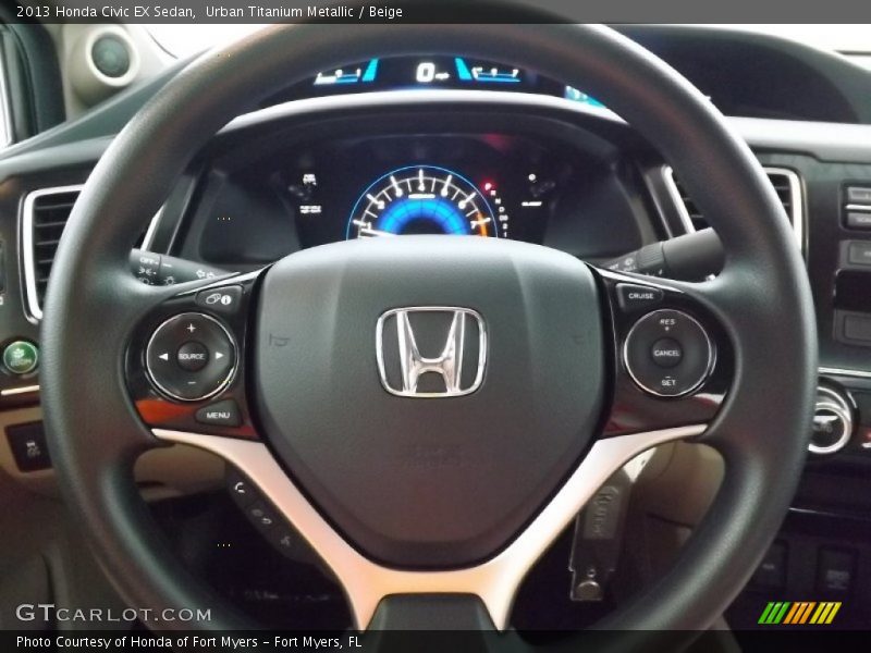 Urban Titanium Metallic / Beige 2013 Honda Civic EX Sedan