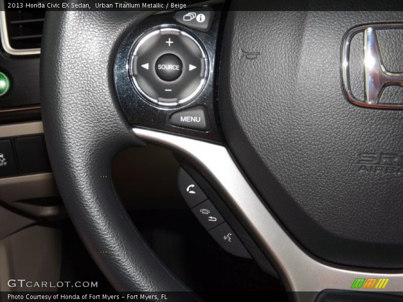 Urban Titanium Metallic / Beige 2013 Honda Civic EX Sedan