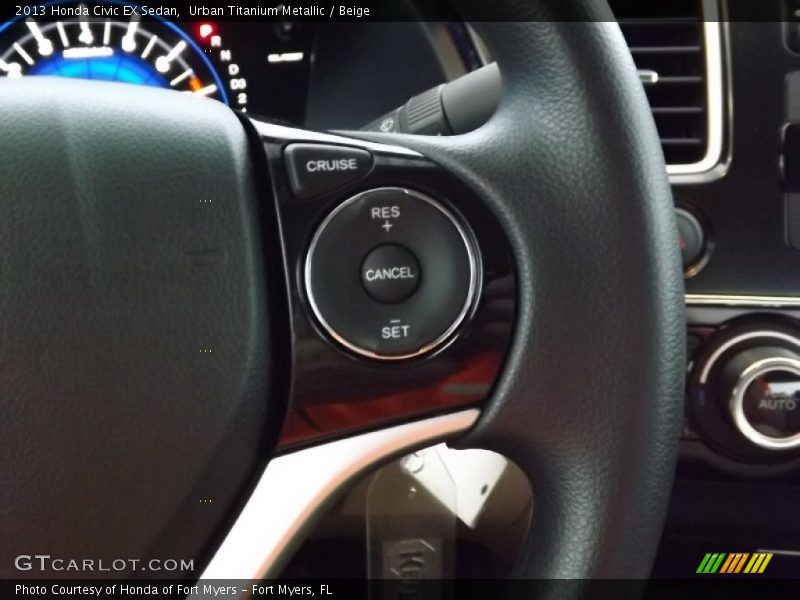 Urban Titanium Metallic / Beige 2013 Honda Civic EX Sedan