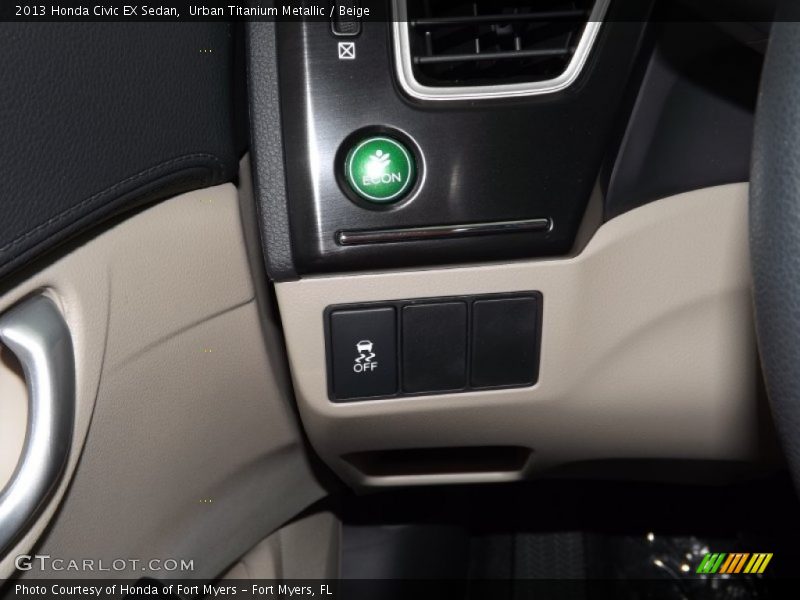 Urban Titanium Metallic / Beige 2013 Honda Civic EX Sedan