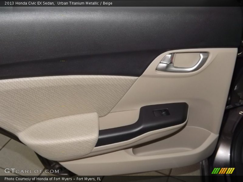 Urban Titanium Metallic / Beige 2013 Honda Civic EX Sedan