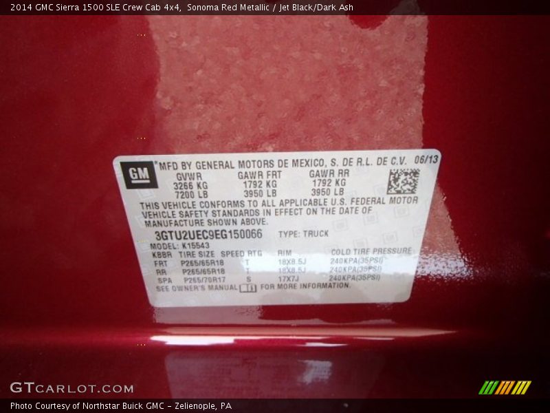 Sonoma Red Metallic / Jet Black/Dark Ash 2014 GMC Sierra 1500 SLE Crew Cab 4x4