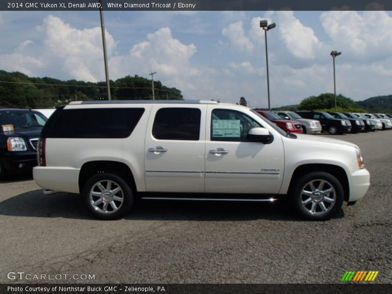 White Diamond Tricoat / Ebony 2014 GMC Yukon XL Denali AWD