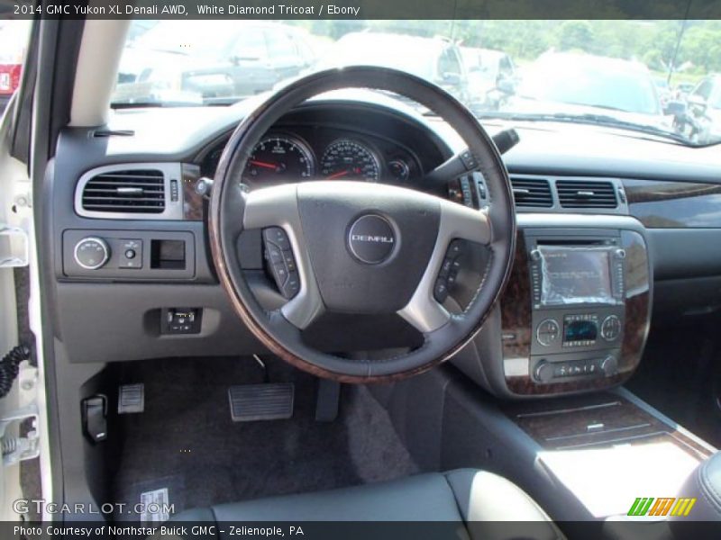 White Diamond Tricoat / Ebony 2014 GMC Yukon XL Denali AWD