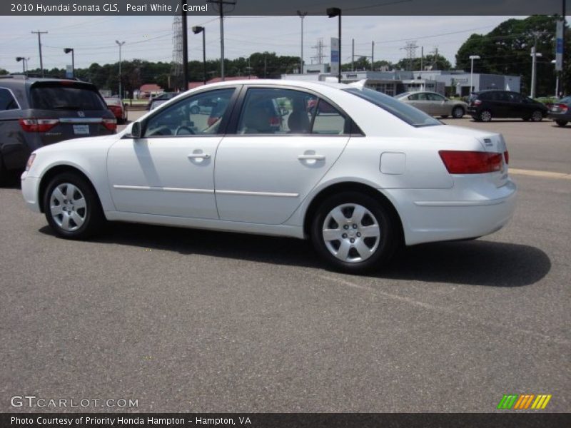 Pearl White / Camel 2010 Hyundai Sonata GLS