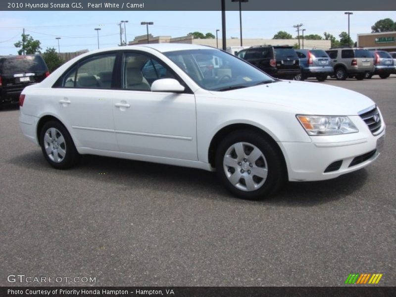Pearl White / Camel 2010 Hyundai Sonata GLS