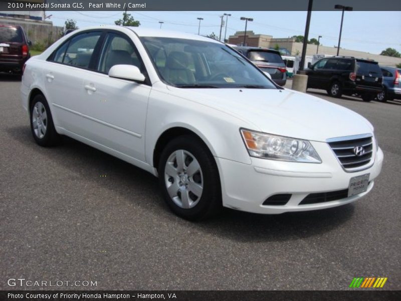 Pearl White / Camel 2010 Hyundai Sonata GLS