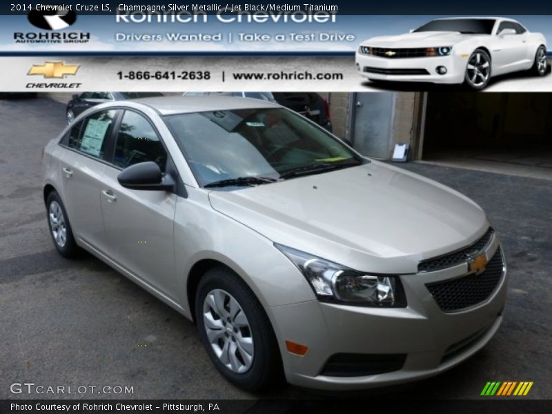 Champagne Silver Metallic / Jet Black/Medium Titanium 2014 Chevrolet Cruze LS