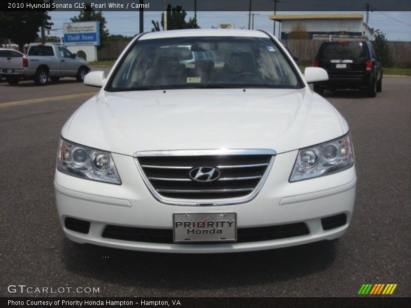 Pearl White / Camel 2010 Hyundai Sonata GLS