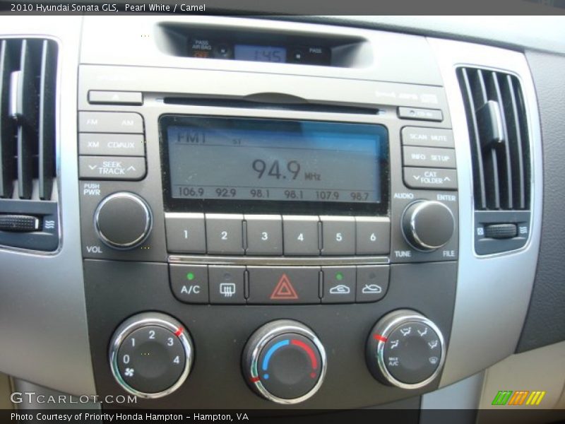 Pearl White / Camel 2010 Hyundai Sonata GLS