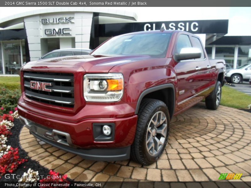 Sonoma Red Metallic / Jet Black 2014 GMC Sierra 1500 SLT Double Cab 4x4