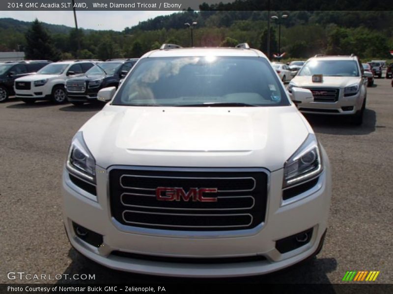 White Diamond Tricoat / Ebony 2014 GMC Acadia SLT AWD