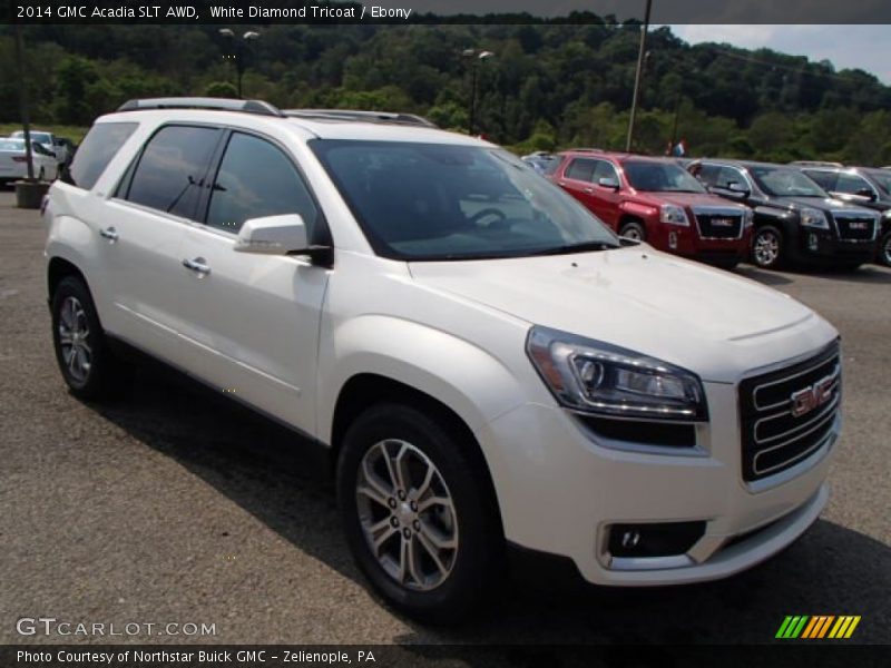 White Diamond Tricoat / Ebony 2014 GMC Acadia SLT AWD