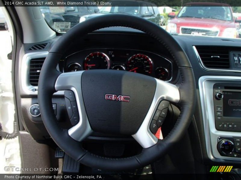 White Diamond Tricoat / Ebony 2014 GMC Acadia SLT AWD