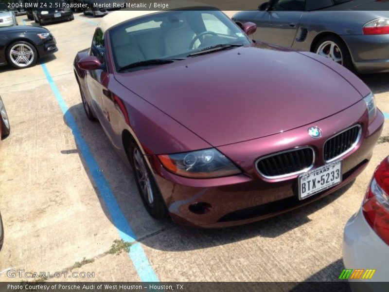 Merlot Red Metallic / Beige 2004 BMW Z4 2.5i Roadster