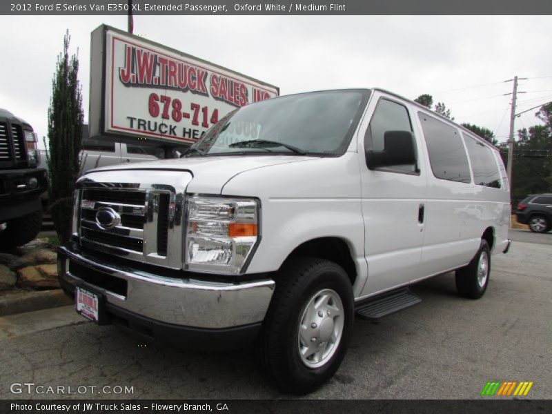 Oxford White / Medium Flint 2012 Ford E Series Van E350 XL Extended Passenger