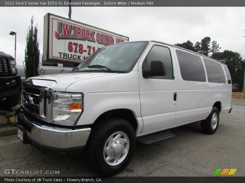 Oxford White / Medium Flint 2012 Ford E Series Van E350 XL Extended Passenger