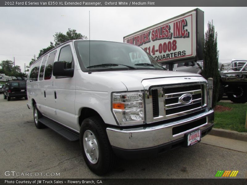 Oxford White / Medium Flint 2012 Ford E Series Van E350 XL Extended Passenger