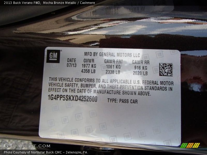 Mocha Bronze Metallic / Cashmere 2013 Buick Verano FWD