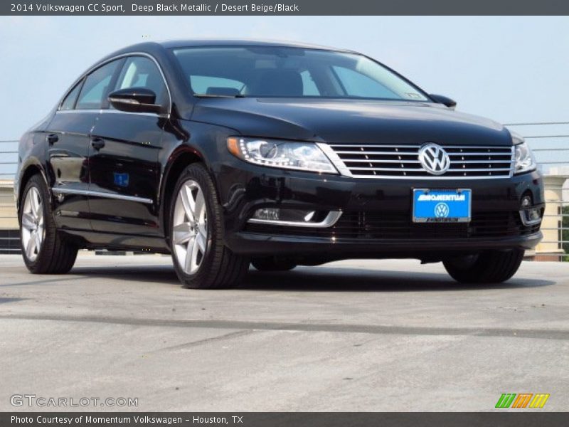 Deep Black Metallic / Desert Beige/Black 2014 Volkswagen CC Sport