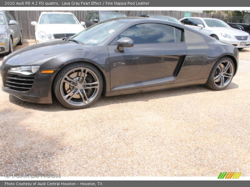 Lava Gray Pearl Effect / Fine Nappa Red Leather 2010 Audi R8 4.2 FSI quattro