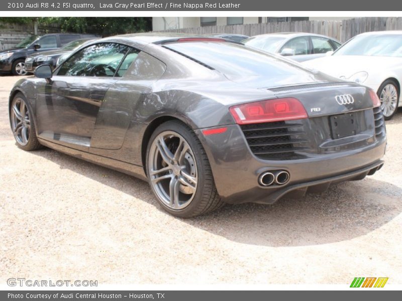 Lava Gray Pearl Effect / Fine Nappa Red Leather 2010 Audi R8 4.2 FSI quattro