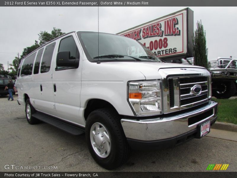 Oxford White / Medium Flint 2012 Ford E Series Van E350 XL Extended Passenger