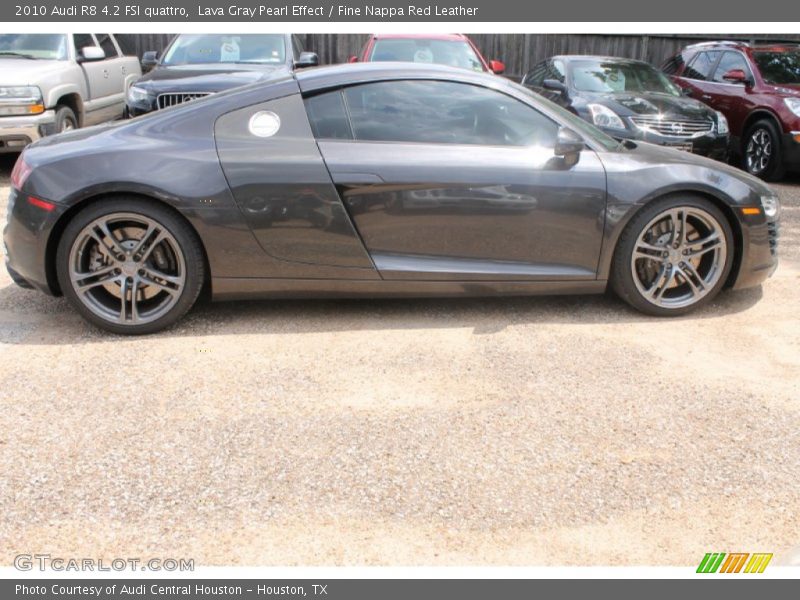 Lava Gray Pearl Effect / Fine Nappa Red Leather 2010 Audi R8 4.2 FSI quattro