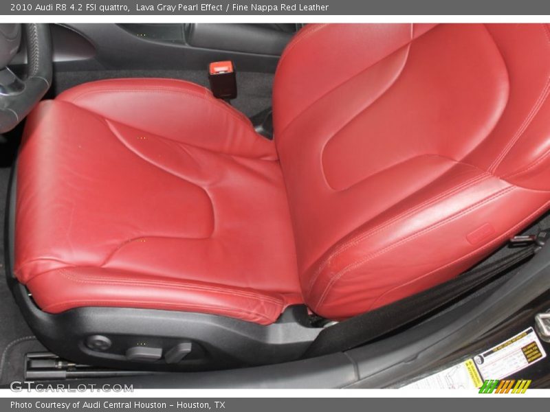 Lava Gray Pearl Effect / Fine Nappa Red Leather 2010 Audi R8 4.2 FSI quattro