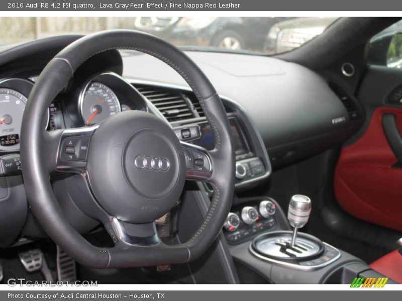 Lava Gray Pearl Effect / Fine Nappa Red Leather 2010 Audi R8 4.2 FSI quattro