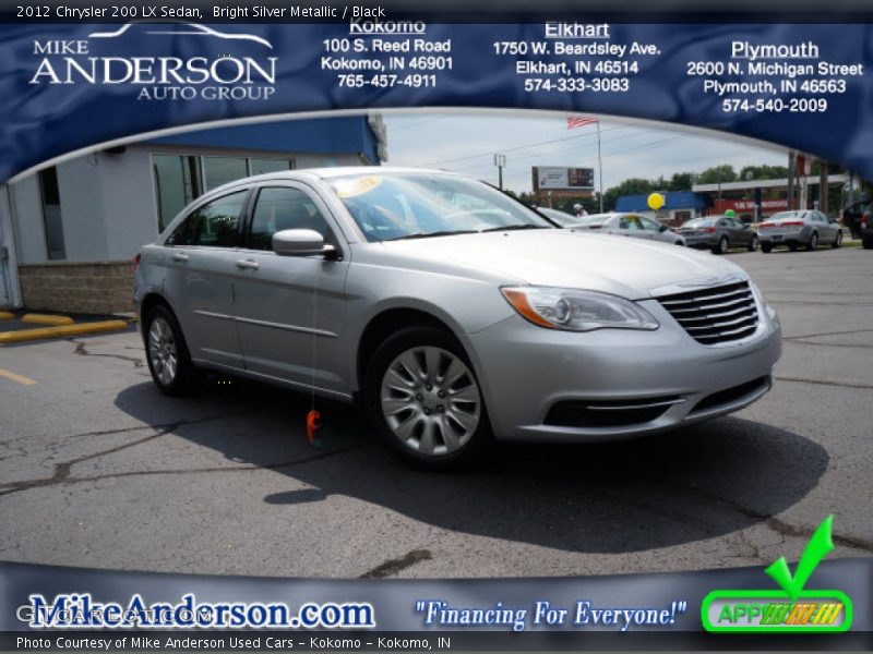 Bright Silver Metallic / Black 2012 Chrysler 200 LX Sedan